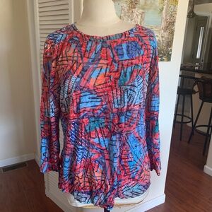 Newport Red and Blue Abstract Women's Blouse